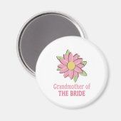 Roze Bloemenbruid Grootmoeder Magneet (Voorkant / Achterkant)