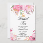 Roze bloemenbruids theekransje Vrijgezellenfeest Kaart (Voorkant)