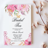 Roze bloemenbruids theekransje Vrijgezellenfeest Kaart