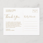 Roze Bloemenbruiloft foto collage dank u kaart (Achterkant)