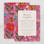 Roze bloemenbruiloft Save the Date Kaart (Voorkant / Achterkant)