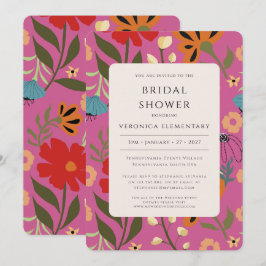 Roze bloemenbruiloft Save the Date Kaart