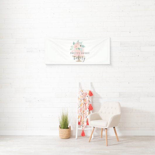 Roze Bloemencake bakkerij Spandoek (Insitu)