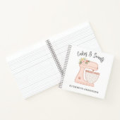 Roze Bloemencake Mixer Bakkerij Notitieboek (Binnen)