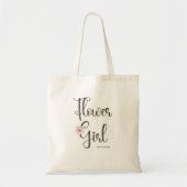  roze bloemencaligrafie Bloemenmeisje Tote Bag (Voorkant)