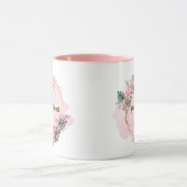 Roze, bloemencirkel, motivatie mok (Midden)