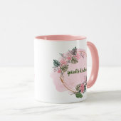 Roze, bloemencirkel, motivatie mok (Voorkant rechts)