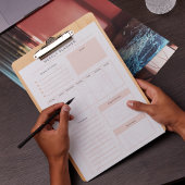 Roze bloemendagelijkse notitieblok