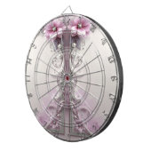 Roze Bloemendartbord Dartbord (Voorkant Rechts)