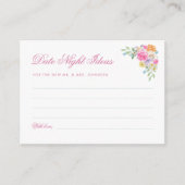 Roze bloemendatum avondideeën Bruidsdouche Informatiekaartje (Voorkant)