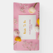 Roze Bloemendecor Thema Bruidsdouche Spandoek (Verticaal)