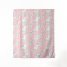 Roze Bloemendecoratie Tapijt | Romantische Muurdec