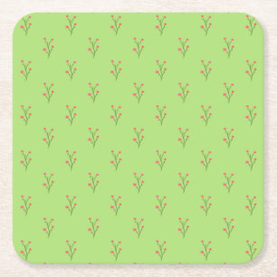 Roze bloemendecoratiekussens kartonnen onderzetters