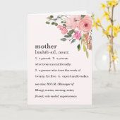 Roze bloemendefinitie van een moeder, Moederdag Kaart (Gele Bloem)