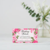 Roze Bloemendesign - Maak je eigen Informatiekaartje (Staand voorkant)
