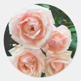 Roze Bloemendesign Ronde Sticker