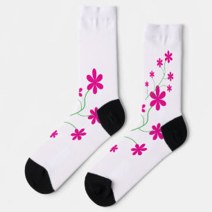 Roze bloemendessin bemande sokken Cute botanische