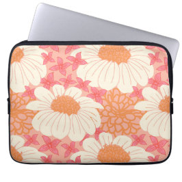 Roze Bloemendessin Laptop Hoes