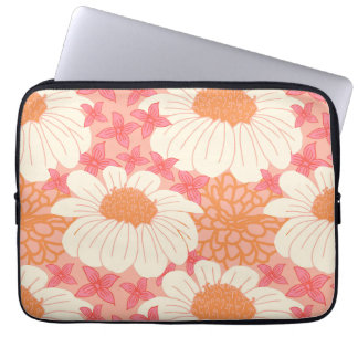 Roze Bloemendessin Laptop Hoes