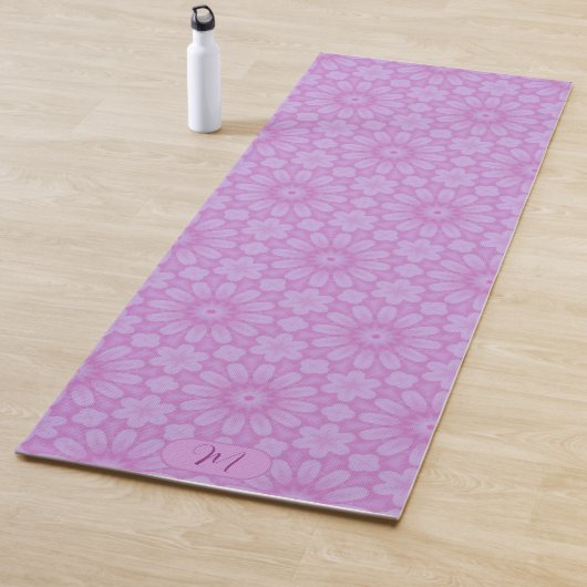 Roze Bloemendessin Yoga Mat (In situ)