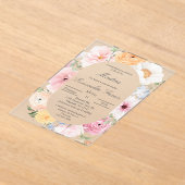 Roze bloemendia de las madres acryl uitnodigingen (Laagn)