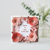 💎 Roze Bloemendiamant Trouw 💎 Kaart (Staand voorkant)
