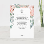 Roze Bloemendienst Herdenkings Uitvaartprogramma Kaart (Achterkant)