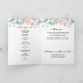 Roze Bloemendienst Herdenkings Uitvaartprogramma Kaart (Binnen)