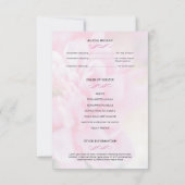 Roze bloemendienst programmakaart sjabloon kaart (Achterkant)