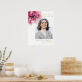 Roze Bloemendienst Viering Van Het Leven Foto Bord Poster (Keuken)