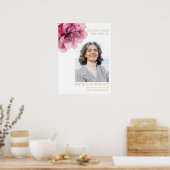 Roze Bloemendienst Viering Van Het Leven Foto Bord Poster (Keuken)