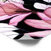 Roze Bloemendienst Viering Van Het Leven Foto Bord Poster (Hoek)