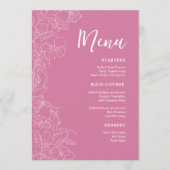 Roze Bloemendiner Menu (Voorkant)