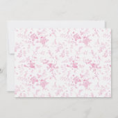 Roze bloemendiner voor huwelijksrepetitie kaart (Achterkant)