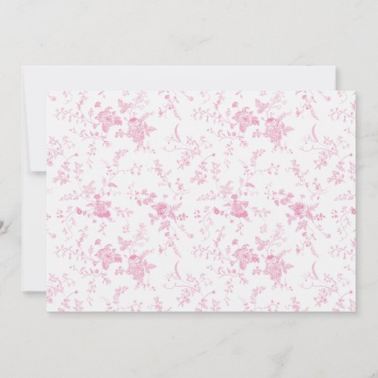 Roze bloemendiner voor huwelijksrepetitie kaart (Achterkant)