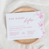Roze bloemendiner voor huwelijksrepetitie kaart