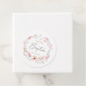 Roze bloemendochter Doop Ronde Bedankjes Labels (In situ)