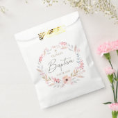 Roze bloemendochter Doop Ronde Bedankzakje (Gezegeld)