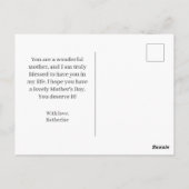 roze bloemendochter-in-law Moederdag Briefkaart (Achterkant)