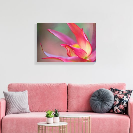 Roze bloemendoek canvas afdruk (Insitu (Woonkamer))