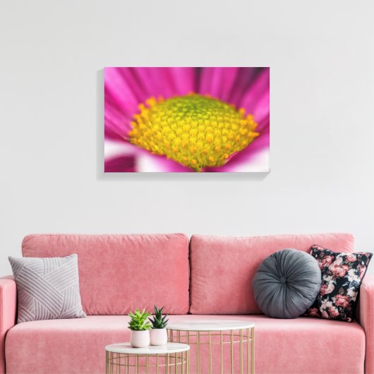 Roze bloemendoek canvas afdruk (Insitu (Woonkamer))