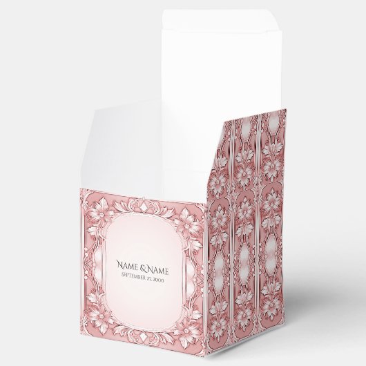 Roze bloemendoosje bedankdoosjes (Geopend)