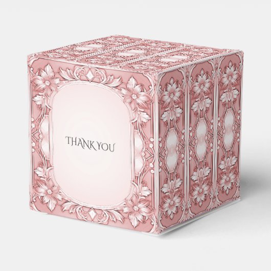 Roze bloemendoosje bedankdoosjes (Achterkant)