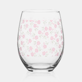 Roze Bloemendrinkservies Set Wijnglas Zonder Voet