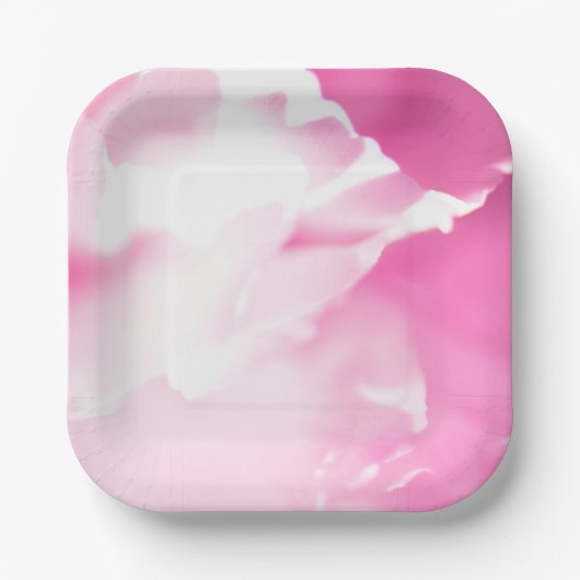 Roze bloemendruk papieren bord (Voorkant)