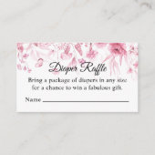 Roze Bloemendruppel, Luier Raffle, Meisje Baby sho Informatiekaartje (Voorkant)