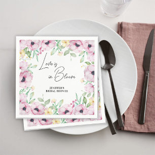 Roze Bloemenen Anemoon Liefde is in Bloei Bruidsbr Servet