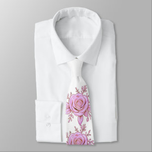 ROZE BLOEMENEN Stropdas