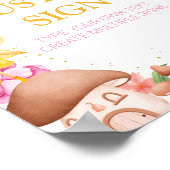 Roze Bloemenfee Verjaardagsfeesttafelteken Poster (Hoek)