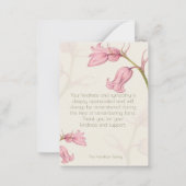 Roze Bloemenfoto Begrafenissympathie Dank u kaart Notitiekaartje (Achterkant)